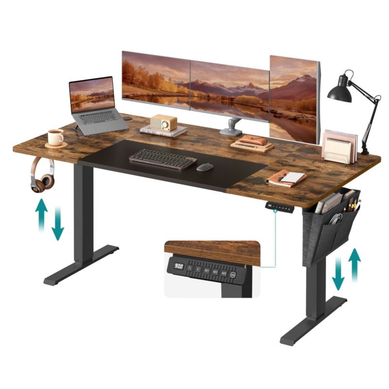 Biurko Songmics Regulowane Elektrycznie Gamingowe 70x160x72-100 cm 1 szt.