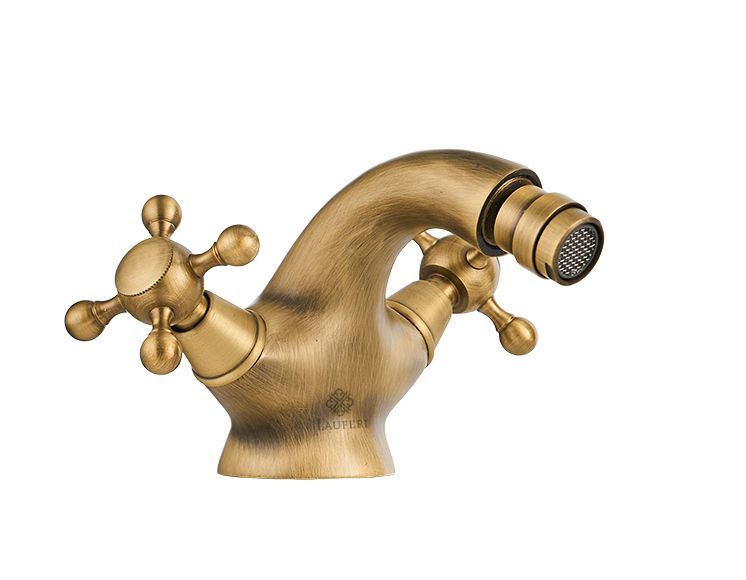 Bateria bidetowa / umywalkowa Lauferi ABELIA mosiężna szczotkowany mosiądz retro 1 szt.