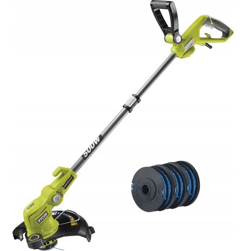 PODKASZARKA RYOBI KOSA DO TRAWY 500W 27cm + ZESTAW 3 SZPULI Z ŻYŁKĄ