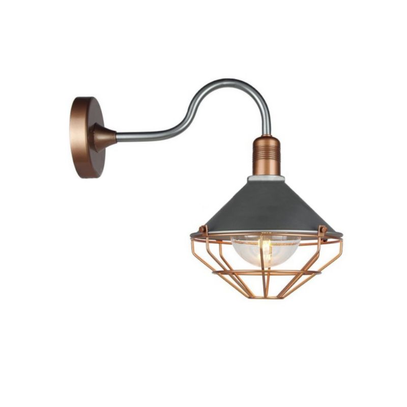 Kinkiet ścienny zewnętrzny V-TAC miedziano-srebrny 1 x E27 x IP65 wym: 42 x 25 x 36,5 cm - 1 szt.