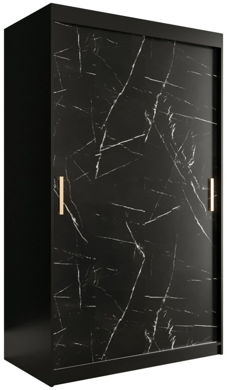 Szafa przesuwna Garderoba Abiks Marmur T 120 czarny + czarny 1 szt.