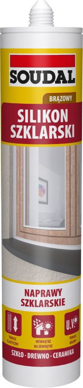 Silikon szklarski Soudal 280 ml brązowy