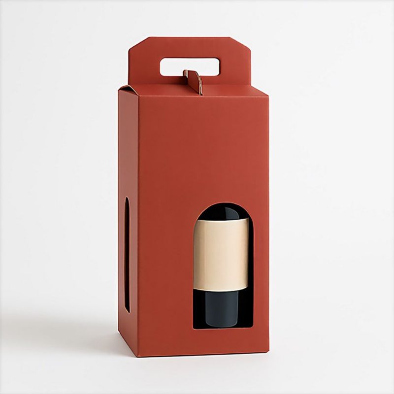 Pudełko ozdobne Neopak na 4 butelki 180x180x340 Bordowe 1 szt.