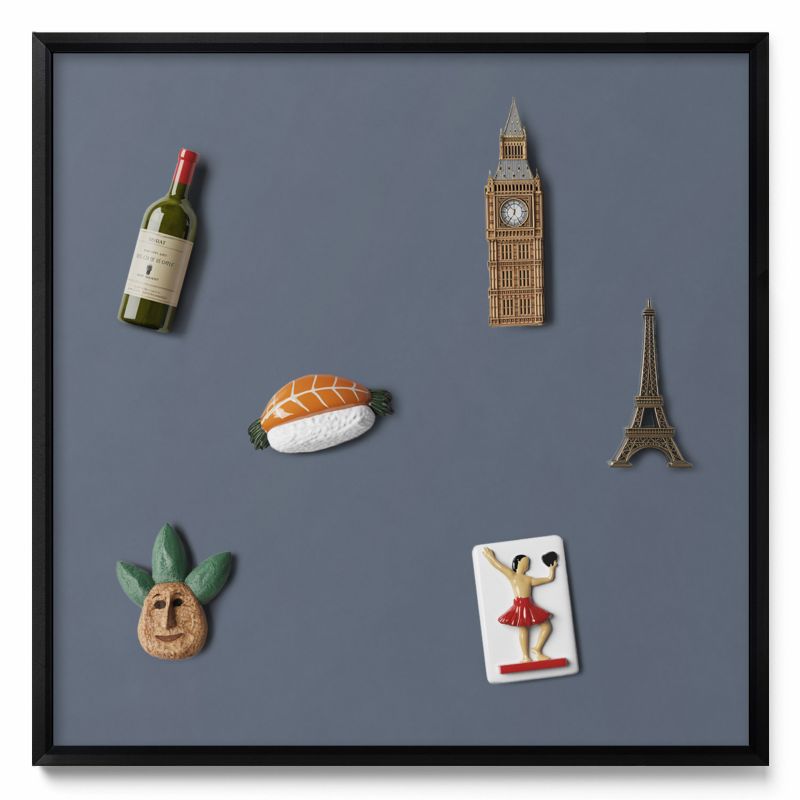 Tablica magnetyczna na ścianę Tulup 50x50 cm Kolor chłodny szary w czarnej ramie 1 szt.