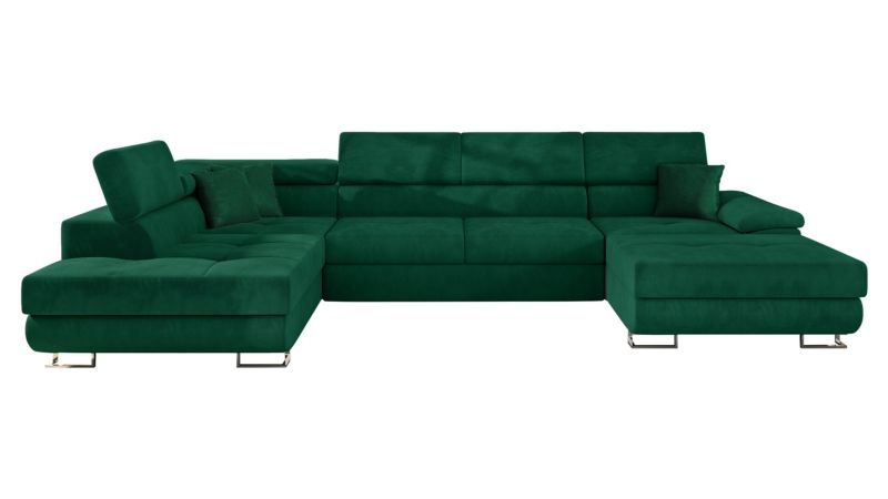 Narożnik z funkcją spania MIRJAN 24 Cotere Premium lewy butelkowa zieleń 1 szt.