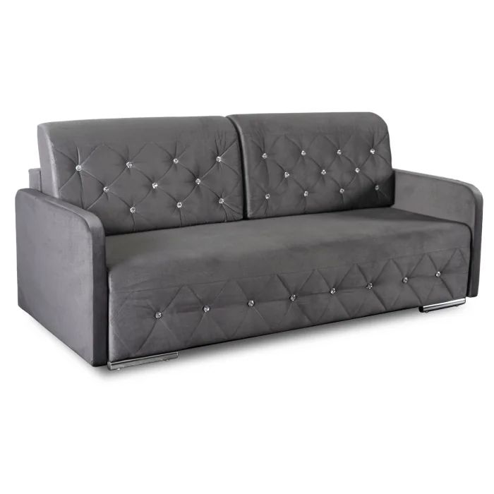 Sofa Mebel Elite VIVO Rozkładana Kanapa Z Funkcją Spania Wersalka Glamour Szara 1 szt