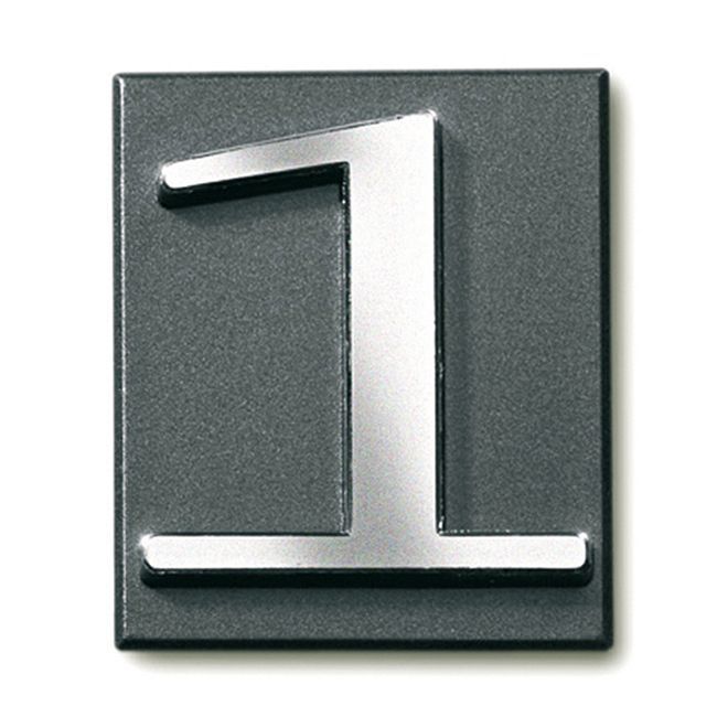 Cyfra 1 samoprzylepna z PCV 4 x 4,7 cm grafitowa