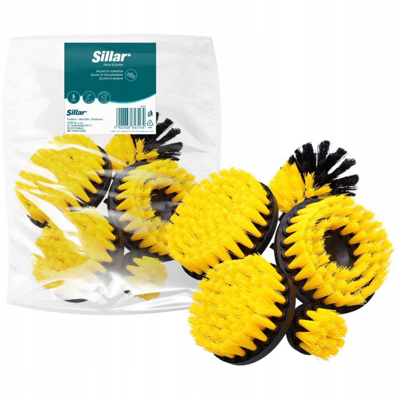 Szczotki do czyszczenia, Sillar, do wiertarki, wkrętarki, wielofunkcyjne, 5szt