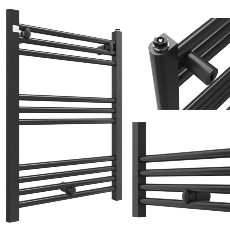 Grzejnik Łazienkowy Granitan Puerto 50/70cm Czarny Kaloryfer Drabinkowy 1kpl.