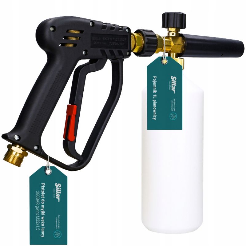 Pistolet, pianownica, Sillar, zamienniki do myjki Karcher HD HDS, 22mm, 1l, zestaw, 2szt