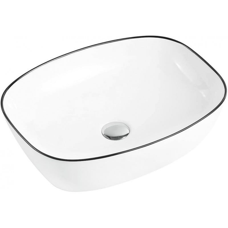 Umywalka nablatowa Mexen Lita biały/czarny 49,5x37,5 cm 1 szt.