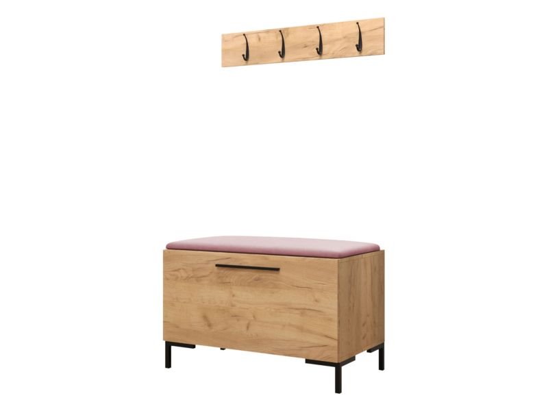 Garderoba MIRJAN 24 Zilion VIII dąb craft + różowy 1 kpl.