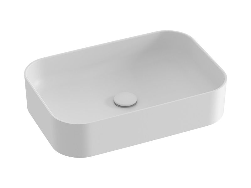 Prostokątna umywalka ceramiczna nablatowa Ravak Ceramic R Slim 550 biały mat 1szt