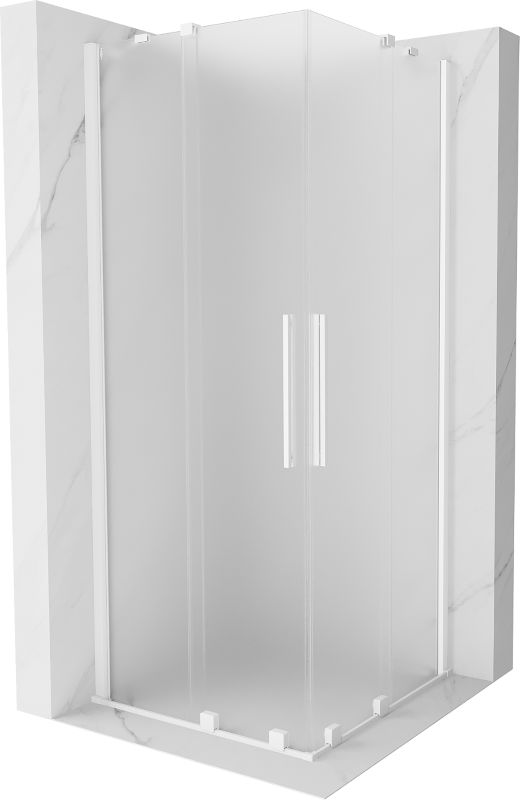 Kabina prysznicowa kwadratowa Mexen Velar szron biała 1 szt.