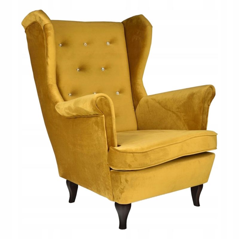 Fotel uszak do salonu Family Meble Diana złoty 1szt