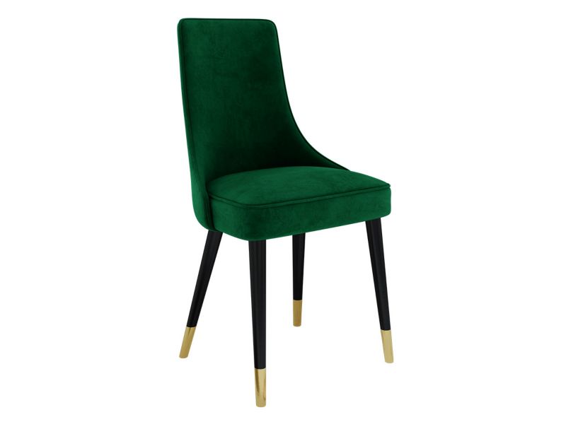 Krzesło MIRJAN 24 tapicerowane Perla 3 czarny/złoty/butelkowa zieleń 1 szt.