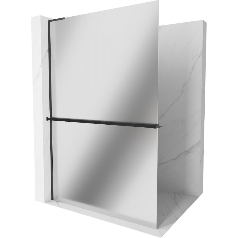 Ścianka prysznicowa Mexen Kioto+ L czarna lustro 110x200 cm 800-110-123-70-50 1 szt.