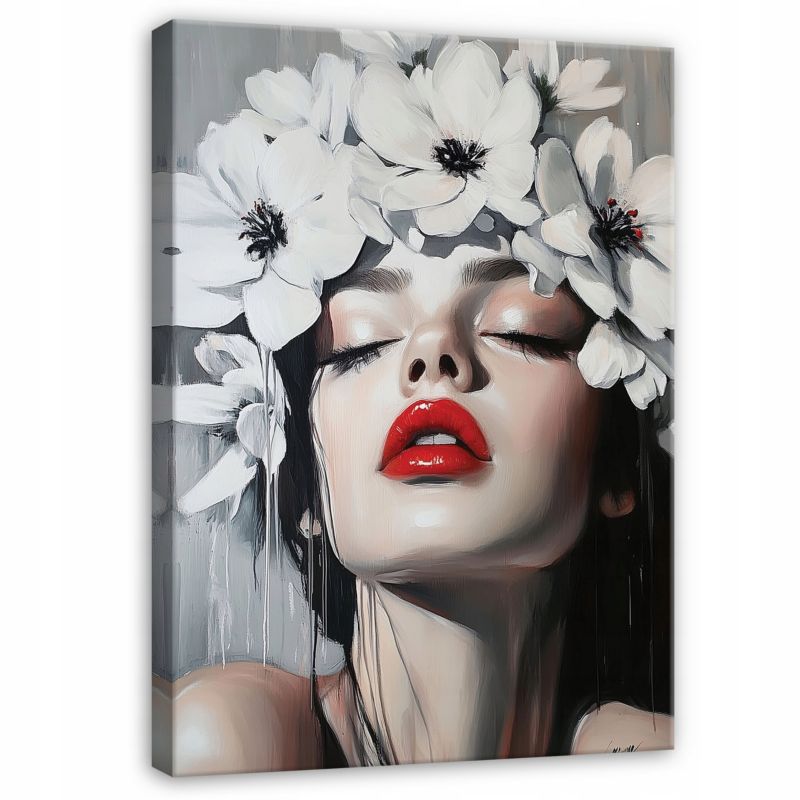 Obraz Kobieta Twarz Portret Na Płótnie Canvas WALLARENA 60x40 cm Dekoracja Do Sypialni Salonu Kuchni 1 szt.