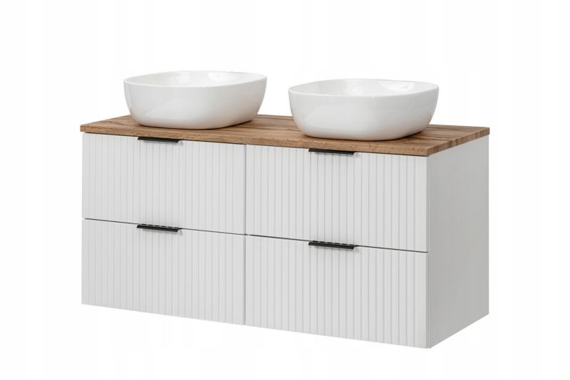 Szafka pod umywalkę Furnidea 120 cm z blatem biały dąb Wotan Adel 1 szt.