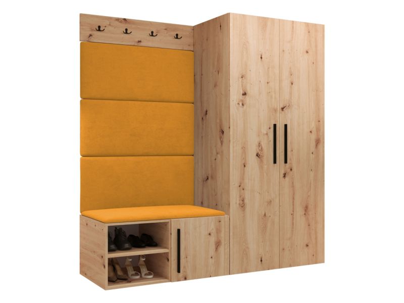 Garderoba MIRJAN 24 Medi I dąb artisan + żółty 1 kpl.