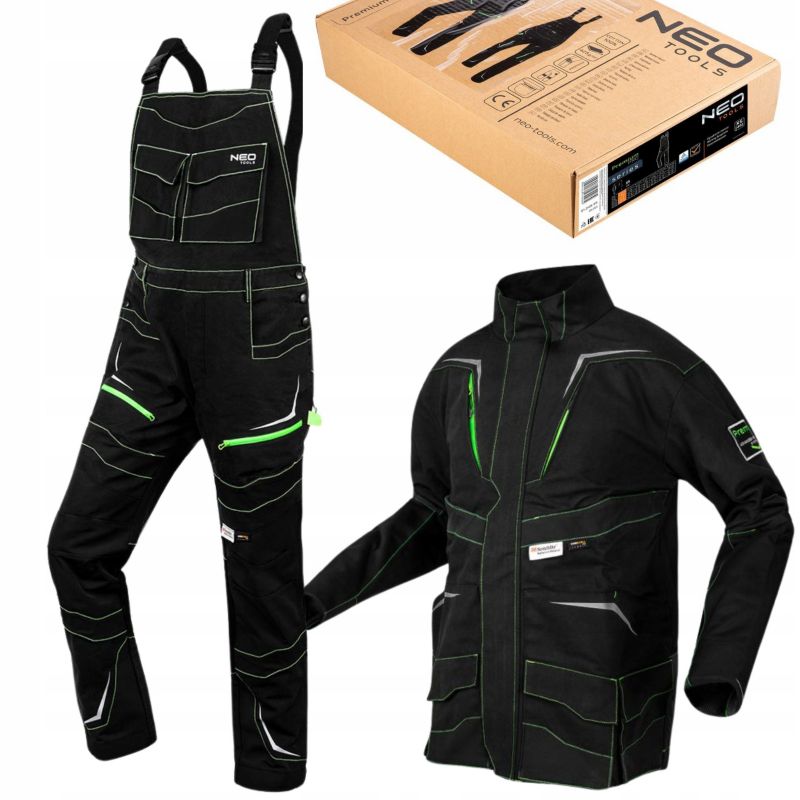 Komplet odzieży roboczej męskiej NEO TOOLS ogrodniczki i bluza rozmiar XXXL 1 kpl
