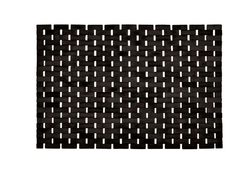 Mata łazienkowa antypoślizgowa Kleine Wolke Palito bambusowa 70x50 cm czarna 1 szt.