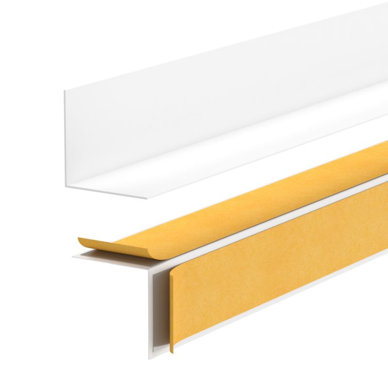 Minimalistyczna listwa przypodłogowa samoprzylepna PVC 20x10 mm twarda, Loft, Modern, biały, 200 cm