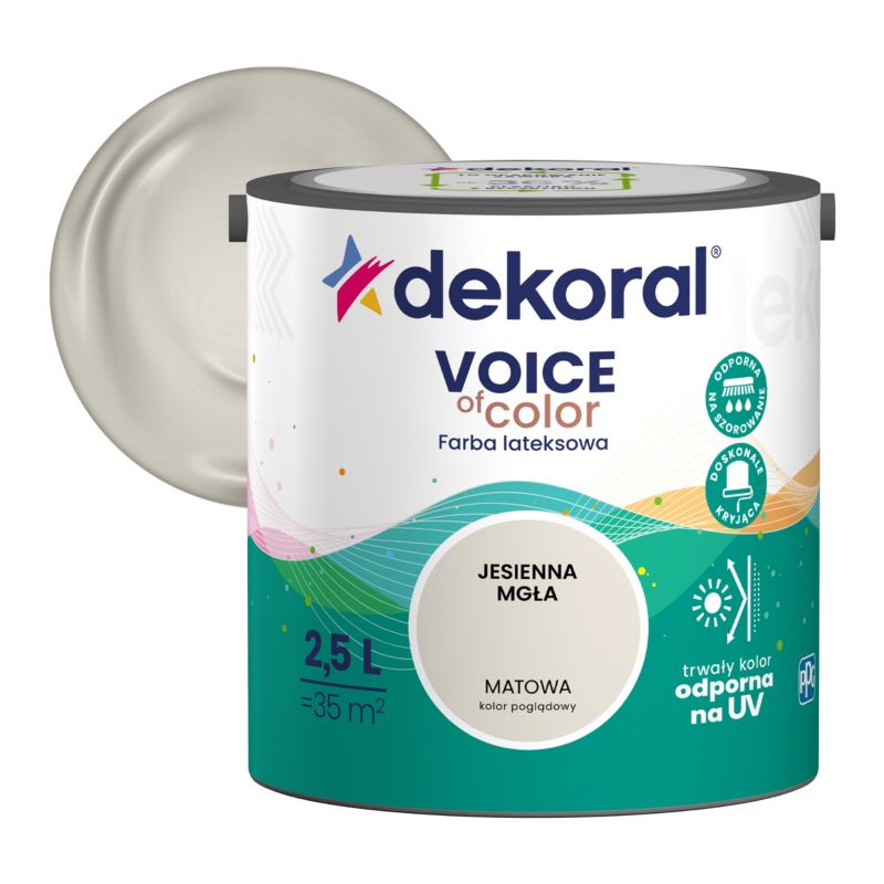 Farba kolorowa Dekoral Voice of Color jesienna mgła 2,5 l