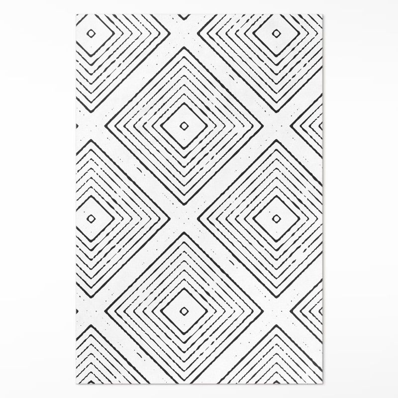 Ozdobna Wykładzina Winylowa Wallfluent 140x210 cm Regularne kwadraty boho wzór 1 szt.