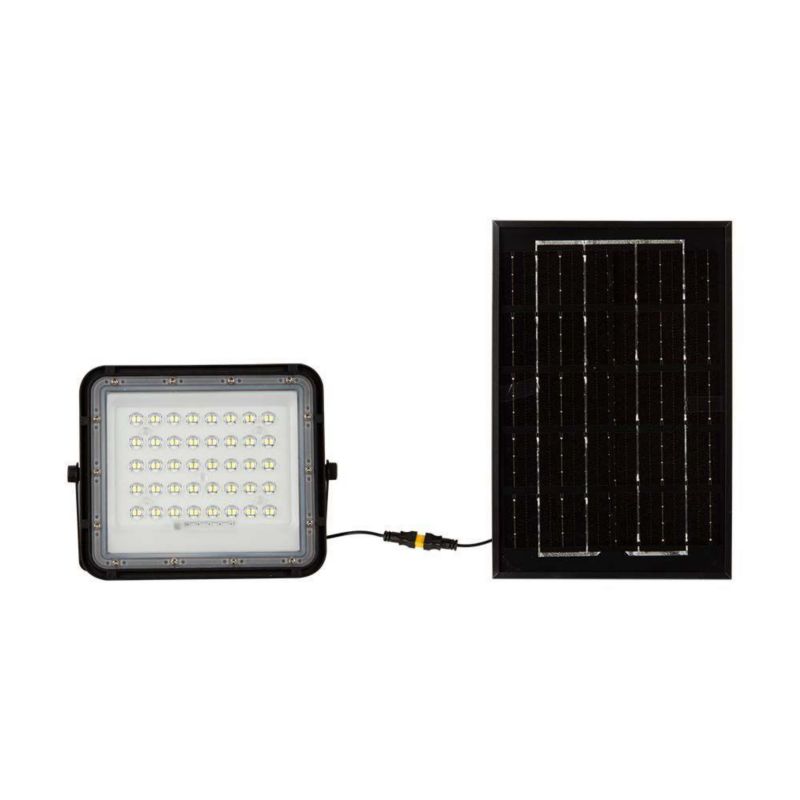 Naświetlacz solarny LED V-TAC czarny LED 6W 6400K 400lm z pilotem IP65 wym: 17 x 19 x 5,5 cm aluminium - 1 szt.