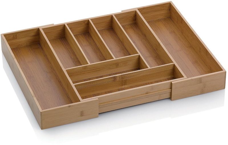 Organizer na sztućce Kela Kalma bambusowy, rozkładany, brązowy, 43x35x6,5 cm, 1 szt.