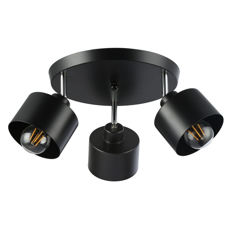 Lampa sufitowa potrójna E27 LED MasterLED Elza ruchoma fi 35cm IP20 czarna kinkiet żyrandol 1 szt.