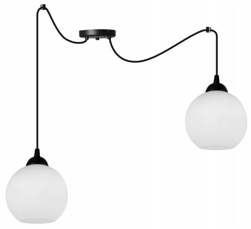 Lampa sufitowa wisząca Light Home LH Spider Eliza 2x E27 60W czarny/biały 1szt.