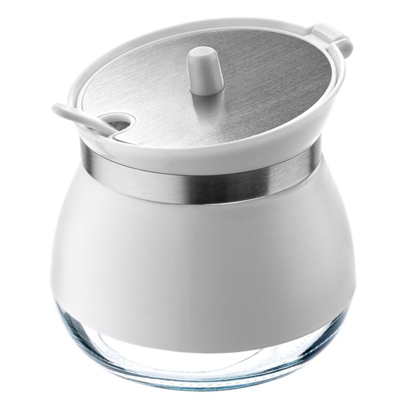 Cukiernica KADAX Z Łyżeczką Szklana Biała 1szt.