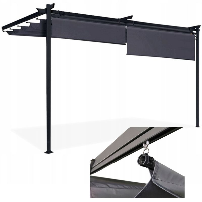 Pergola Tarasowa Hardmaister Ogrodowa Przyścienna Zadaszenie 4x2,7m 4x3 Rolety 1 szt