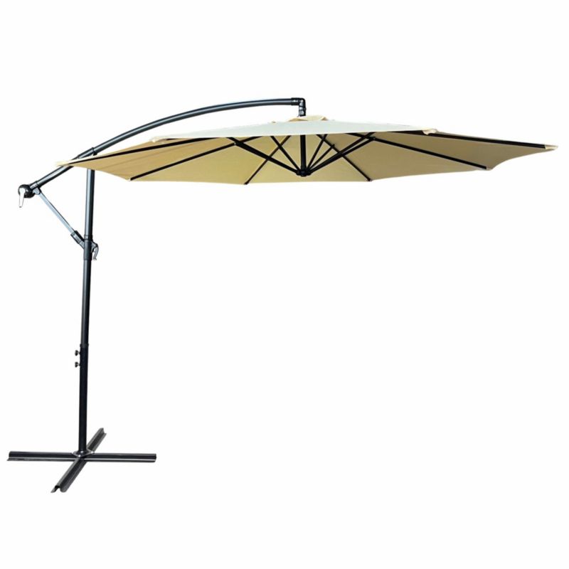 Parasol ogrodowy Aster ochrona UV w kolorze beżowym waga 12,1 kg wymiary 300x300x45 cm 1 szt.