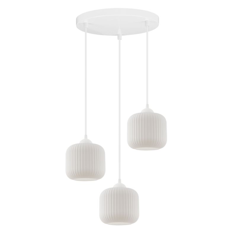 Lampa sufitowa wisząca Light Home LH Riffle Walec 3x E27 60W okrągła biały 1szt.