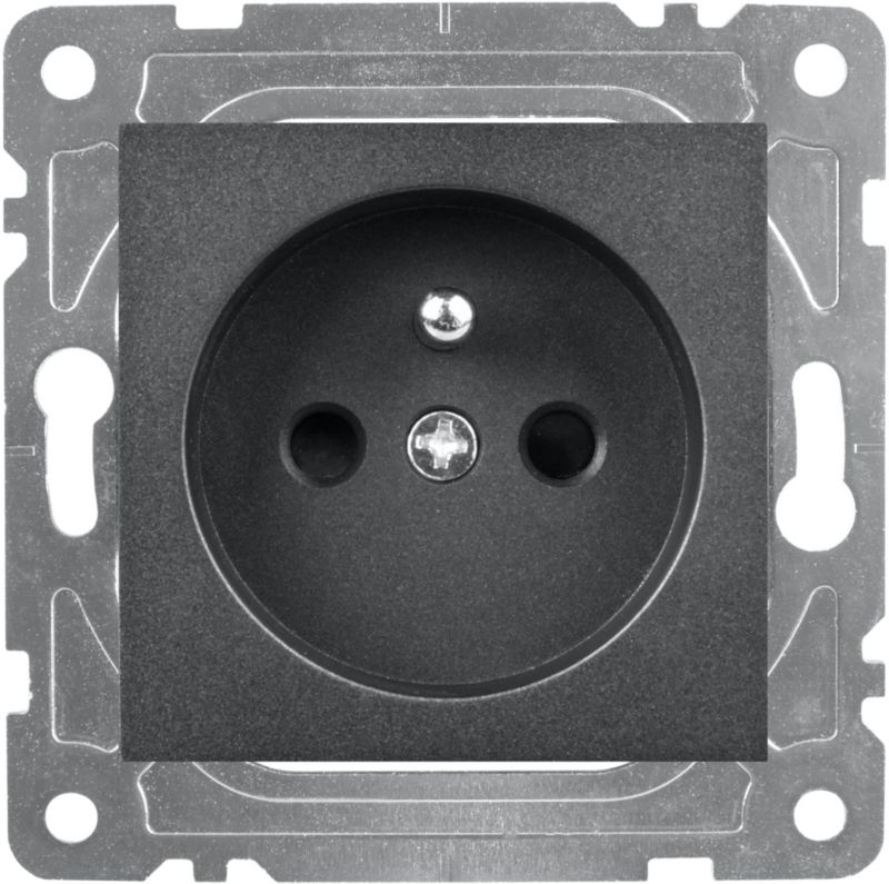 Gniazdo pojedyncze Dpm Quad z uziemieniem czarne