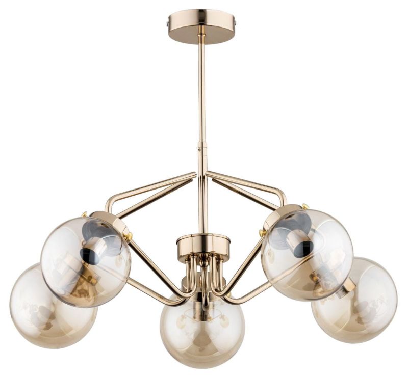 Lampa wisząca Alfa Barsum złota szklane kule do jadalni 5xE14 x 40W 1 szt.