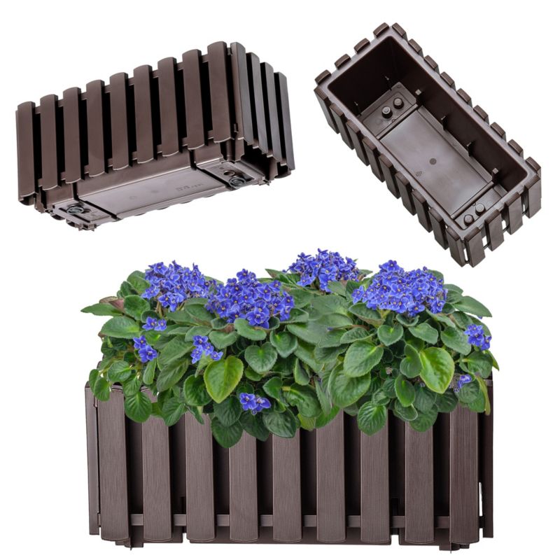 Donica KADAX Skrzynka Balkonowa 38cm Brąz Kwiaty 1szt.