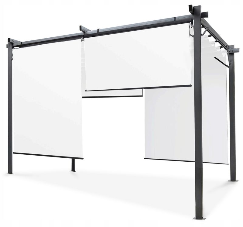 Pergola Tarasowa Hardmaister Ogrodowa Sprint Plus 3x4 Antracyt Białe Rolety 1 szt