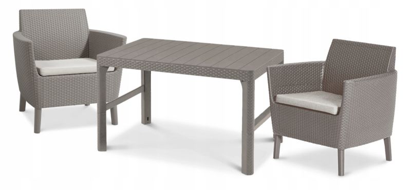 Zestaw Mebli Ogrodowych Keter Salemo Duo Stolik Lyon 2xFotel 1 kpl