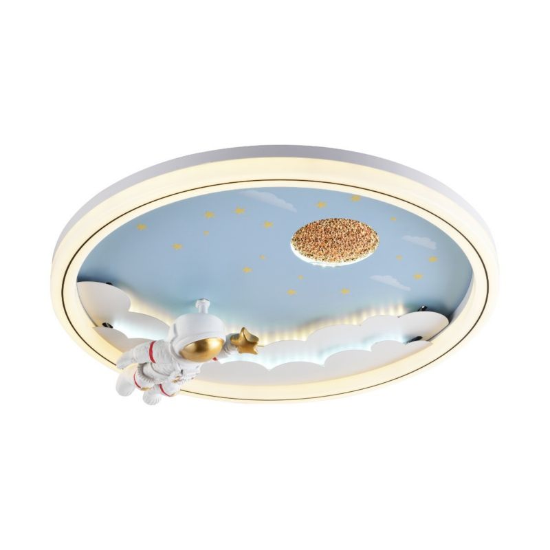 Plafon sufitowy nowoczesny Zuma Line Focus biało-niebieski-złoty LED 42W 3000K/5700K 4900lm IP20 wym: 47 x 47 x 15 cm - 1 szt.