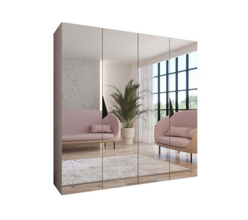 Szafa uchylna z lustrem otwierana Abiks SANDI 3 200 wys 202 cm Kaszmir + Czarny 1 szt