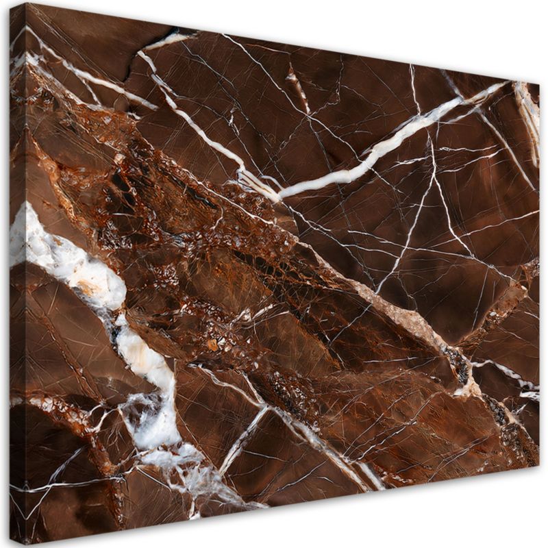 Obraz na płótnie Feeby Brązowy Marmur Abstrakcja Glamour 120x80cm 1szt