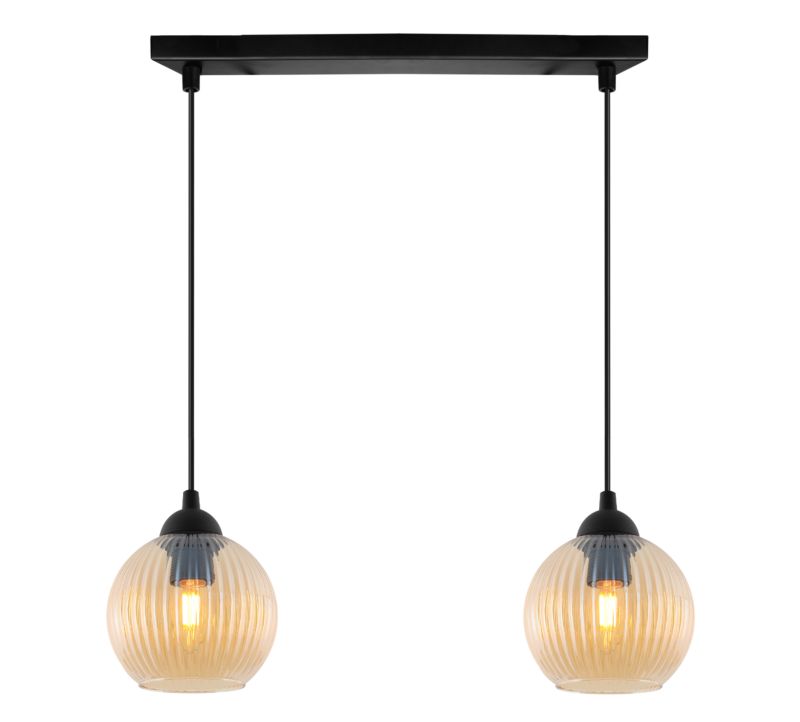 Lampa sufitowa wisząca Light Home LH Riffle Kula 2x E27 60W miodowy 1szt.