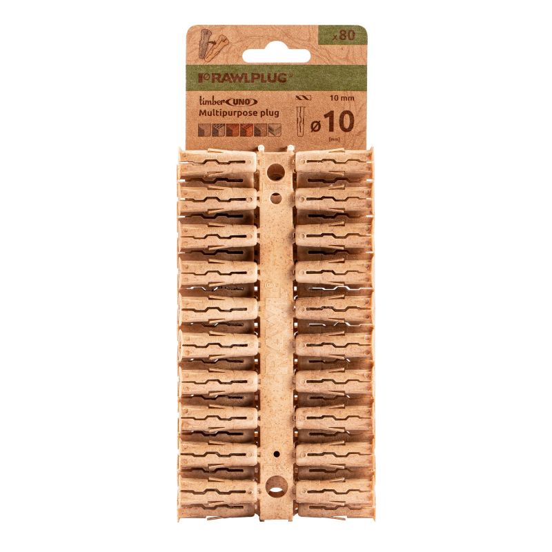 Kołek uniwersalny Rawlplug Timber Uno z drewna 10 x 36 mm 80 szt.