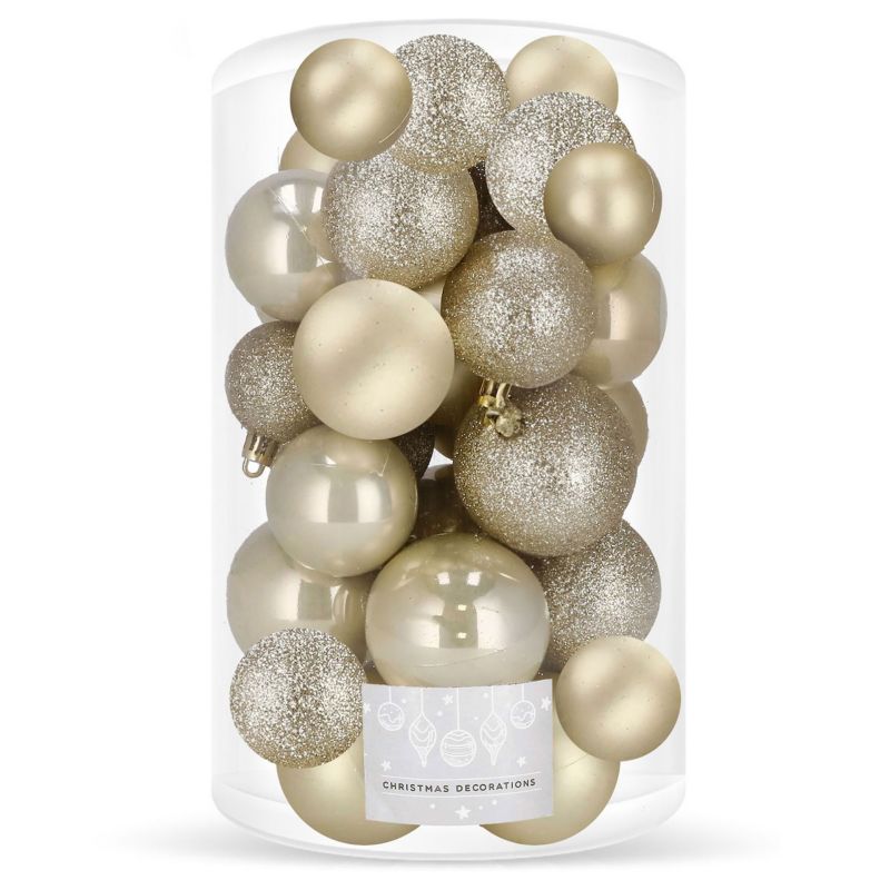 Bombki choinkowe Springos ozdoby świąteczne złoty 30 szt.