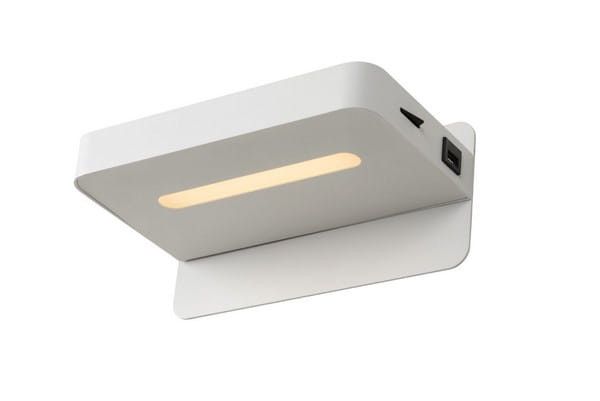 Kinkiet ścienny Lucide Atkin biały jasne drewno LED 5W 2700K 350lm IP20 wym: 11,5 x 14 x 25 cm - 1 szt.