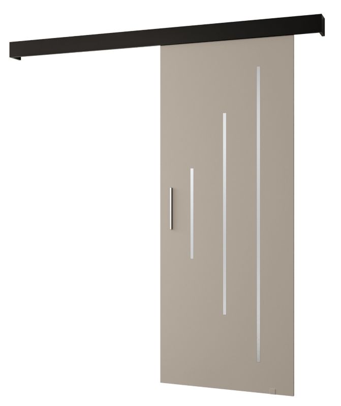 Drzwi przesuwne naścienne Abiks SALWADOR Y 70 kaszmir + czarny mat + srebrny 1 szt.